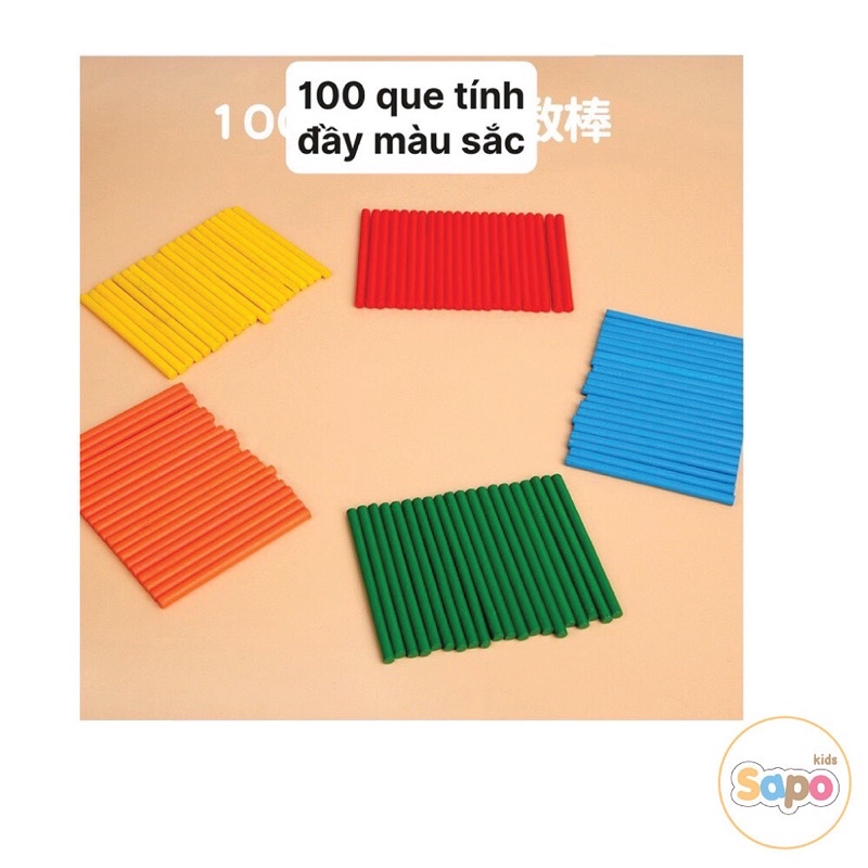 Bộ thẻ học ghép số kèm que tính giúp bé học đếm,đồ chơi toán học Montessori