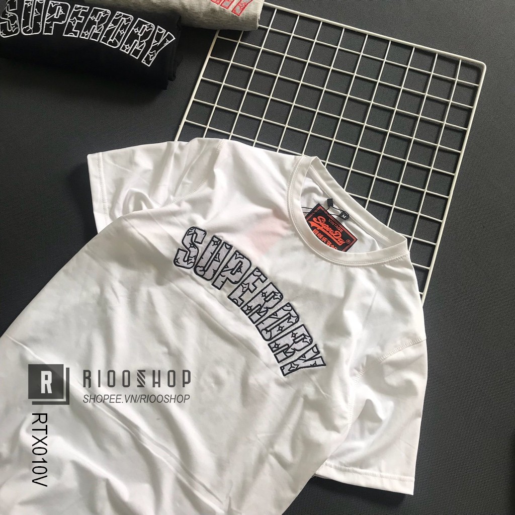 Áo thun nam ngắn tay cổ tròn họa tiết thêu cao cấp RTX010V - áo phông nam cotton Riooshop | BigBuy360 - bigbuy360.vn