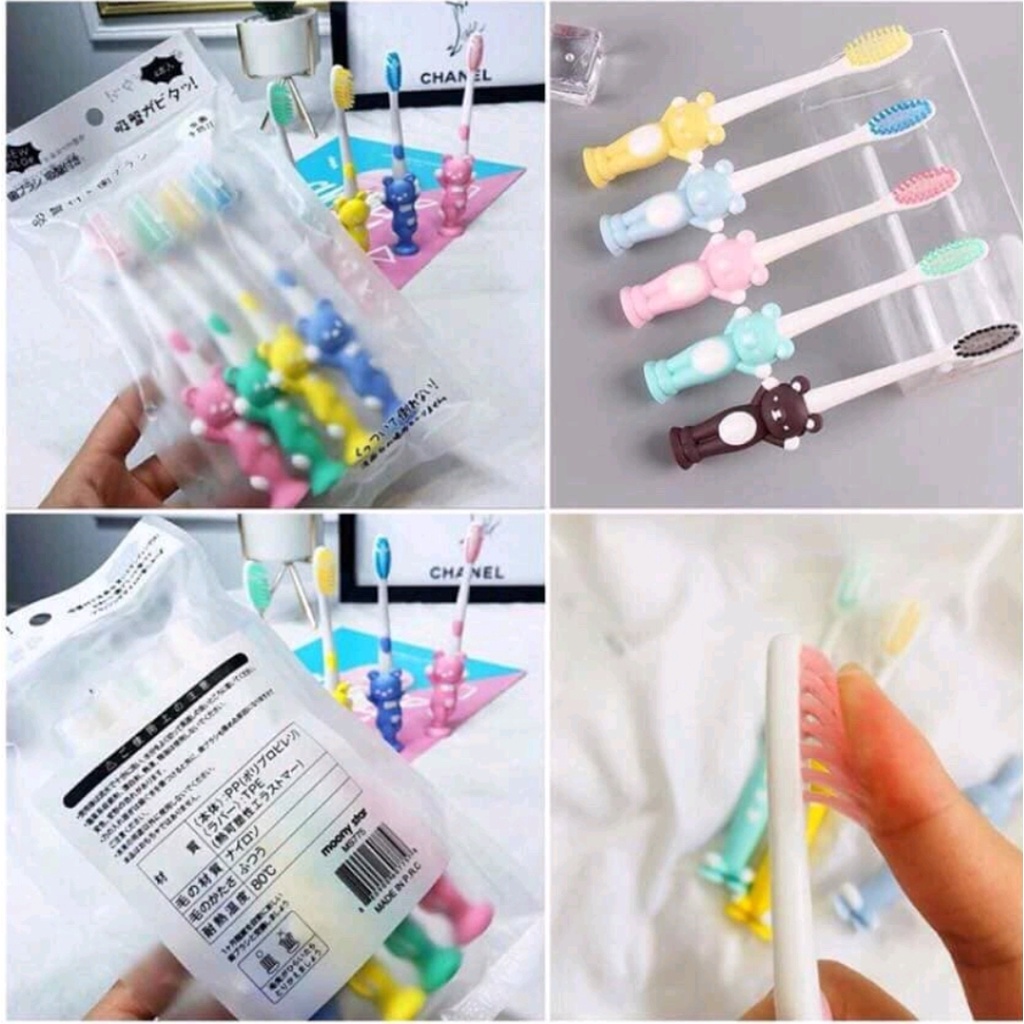 SET 4 BÀN CHẢI GẤU, Bàn Chải Đánh răng cho bé yêu