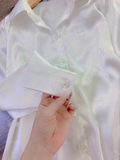 Áo sơ mi lụa vân dior nopi shop