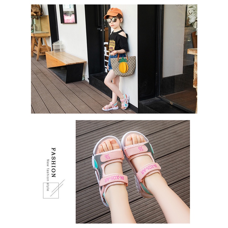 Sandal cho bé gái đi học đi chơi dép quai hậu nữ da mềm êm chân [DQH02]