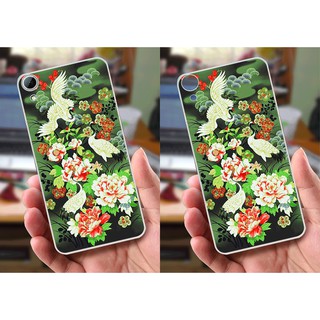 Ốp lưng HTC 820 (dẻo viền trắng trong) - Hình Chim Công, Cá Chép, Cò