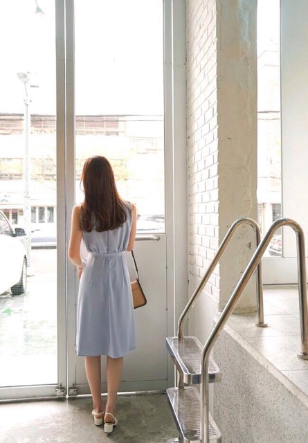 Đầm maxi cộc tay thắt nơ eo - D1050 | BigBuy360 - bigbuy360.vn