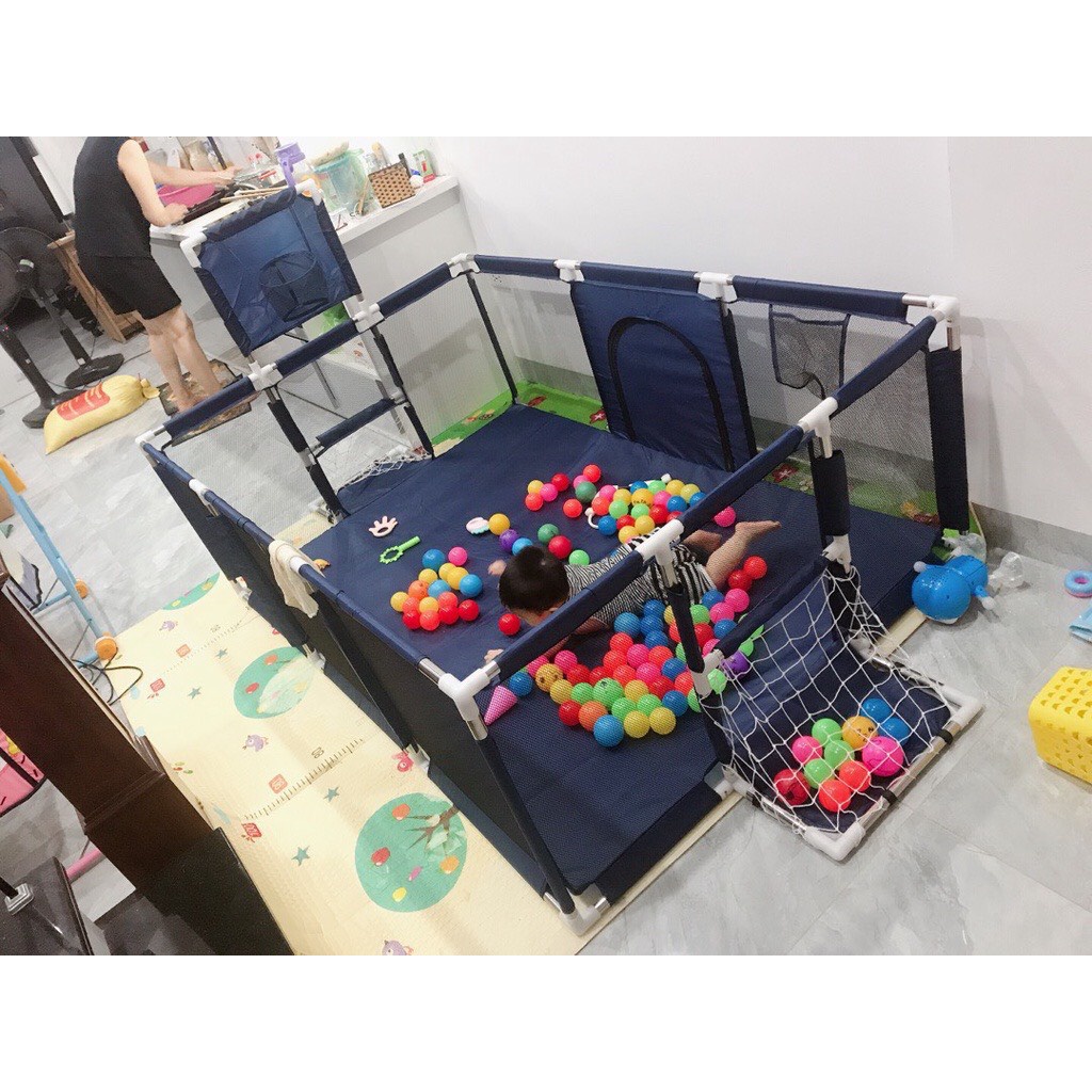 Nhà bóng cho bé, Quây bóng lều chơi bóng cho bé khung inox hình chữ nhật