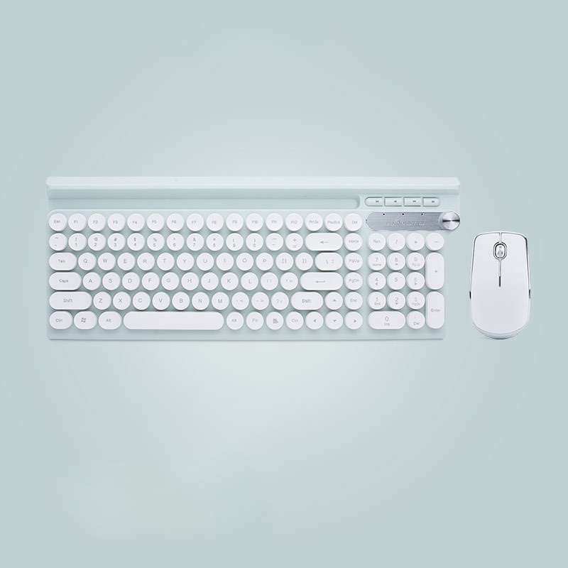 Bộ Bàn Phím Và Chuột Không Dây Cute Cao Cấp LT500 Sạc Pin Nhiều Màu Sắc