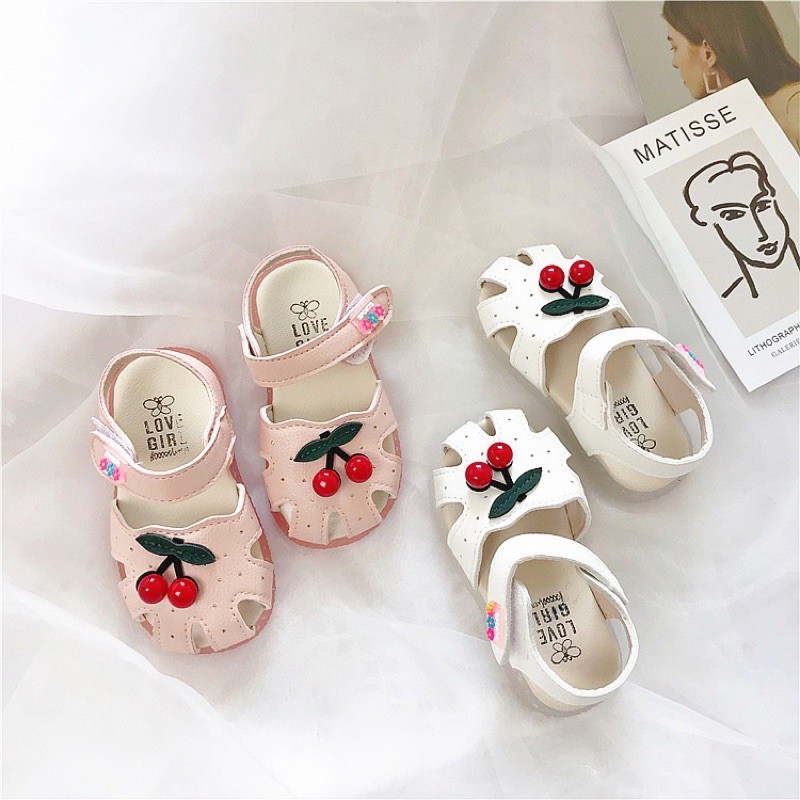 [GIÁ HỦY DIỆT] Sandal Cherry Tập Đi Đế Cao Su Mềm Cho Bé Gái