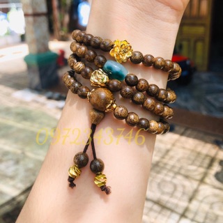 CHUỖI TRẦM HƯƠNG THIÊN NHIÊN MIX CHARM CÁ TÍNH
