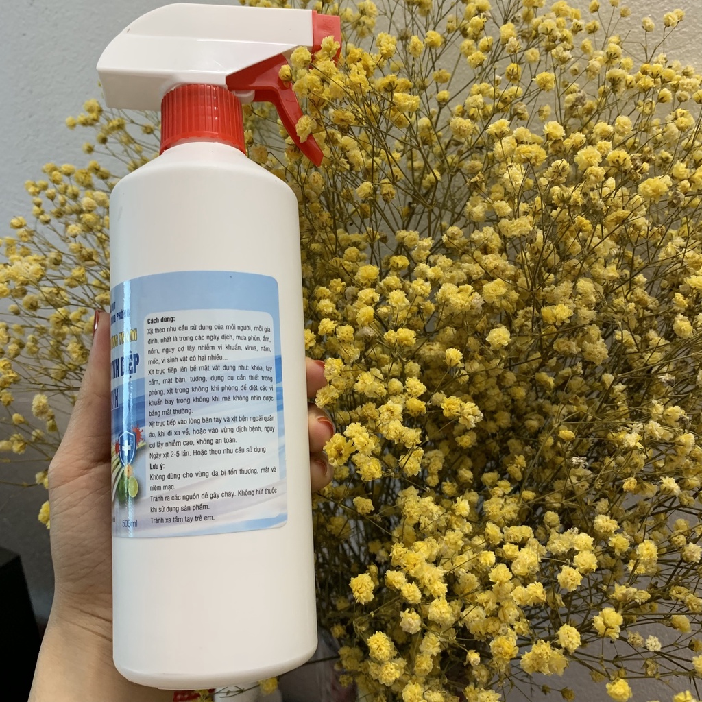 Bình xịt phòng Tinh dầu hương sả chanh + khuynh diệp + bạc hà dung tích 500ml - XBH