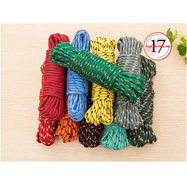 Dây dù paracord đa năng nhiều lõi dài 10m, dày 4mm, dây dù sinh tồn, cắm trại....