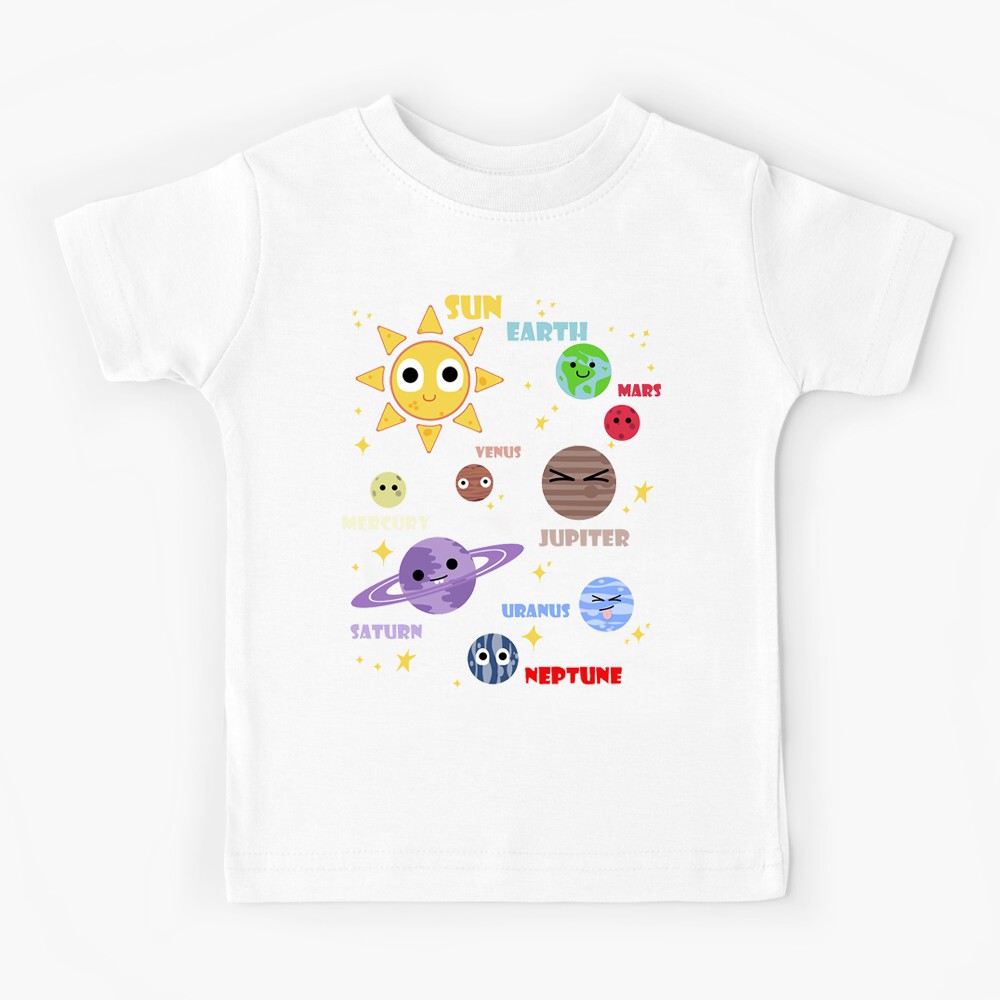 Áo Thun Trẻ Em In Hình Hệ Mặt Trời Vui Nhộn Thời Trang unisex Size S-3XL