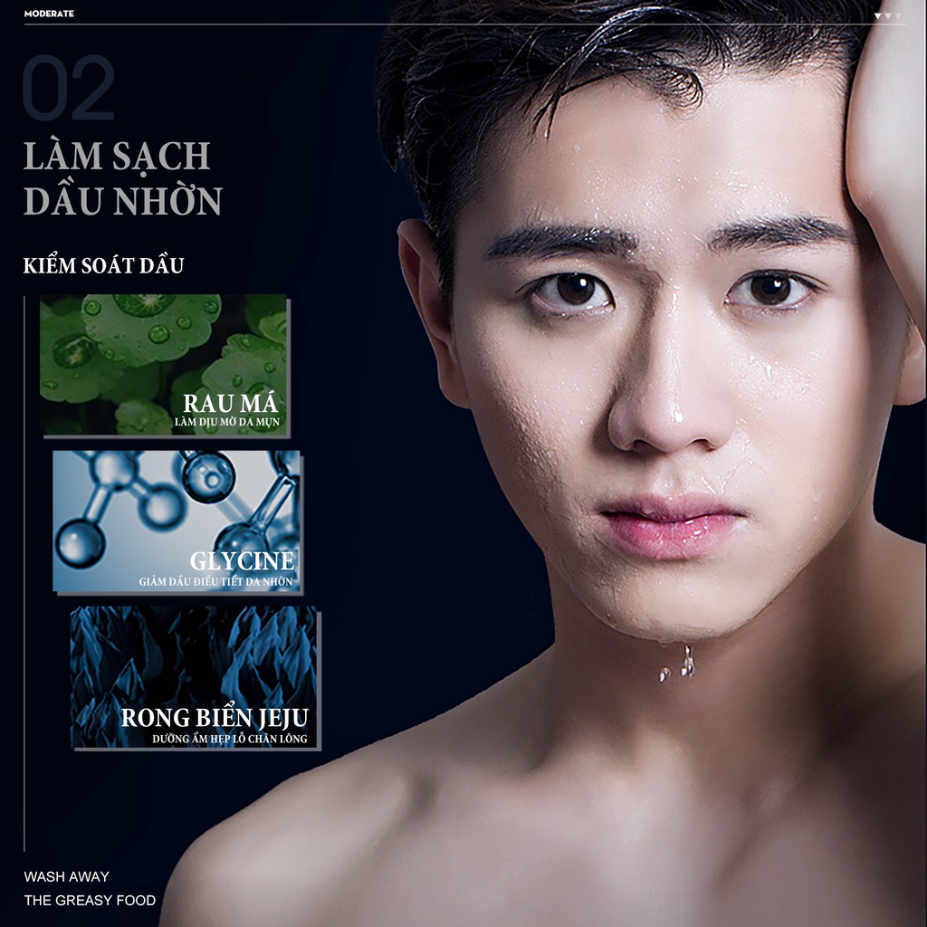 Sữa Rửa Mặt Cho Nam Ice Mud BLUEMAN Ngăn Ngừa Mụn Làm Sáng Da 170ml