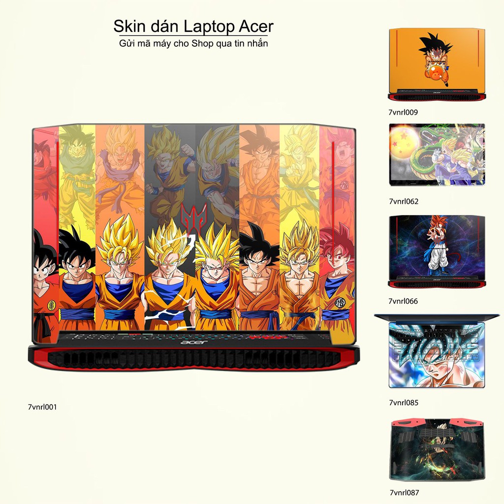 Skin dán Laptop Acer in hình Dragon Ball (inbox mã máy cho Shop)