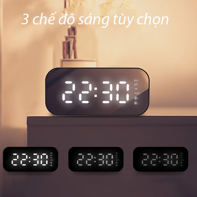 Loa bluetooth thông minh kiêm đồng hồ - đài FM - đồng hồ để bàn