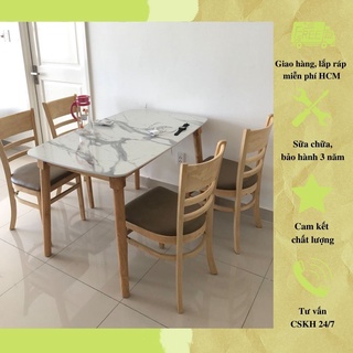 Bộ bàn giả đá 1.2m + 4 ghế cabin