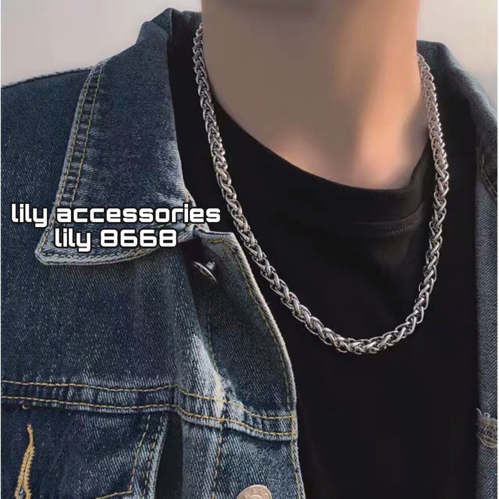 Chain Necklace dây chuyền vòng cổ titan dây xích đan Hip-Hop không gỉ không đen siêu bền nam nữ unisex