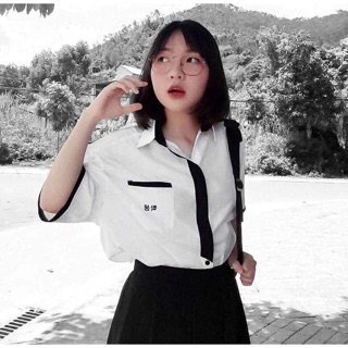 Sơ mi thêu chữ Hàn