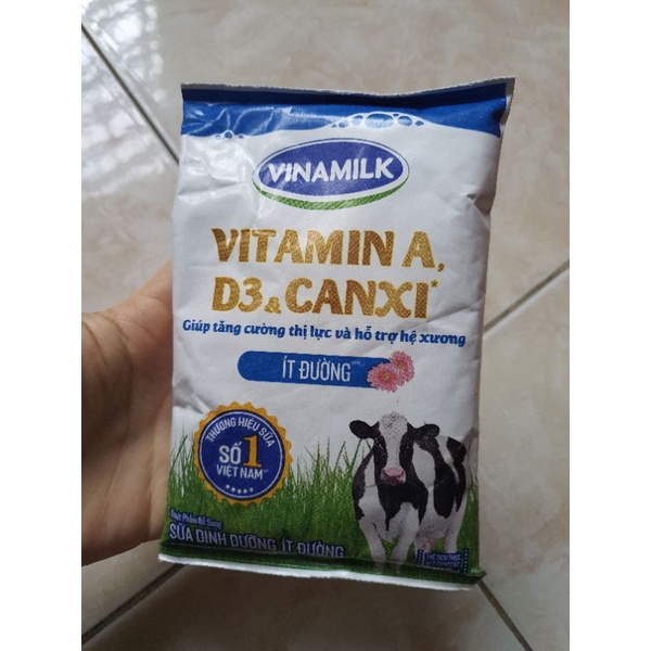 Sữa tươi bịch vinamilk A&D3 canxi không đường / ít đường sẵn giao nowship