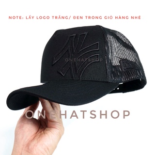 Nón thêu biglogo thêu viền full đen trucker lưới rất đẹp