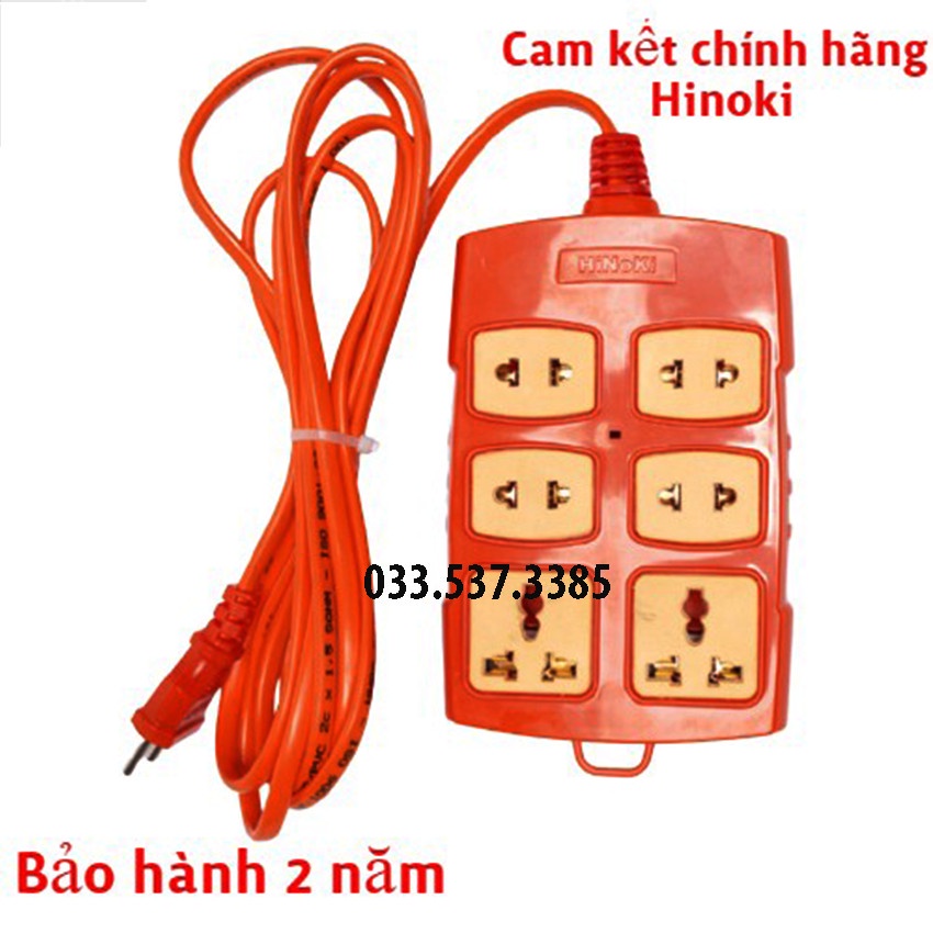 Ổ cắm điện, ổ cắm điện công suất lớn HINOKI loại 6 lỗ dây dài 3m, 5m