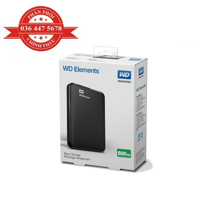 Ổ Cứng Gắn Ngoài 500GB WD Elements Ánh Minh Cường phân Phối