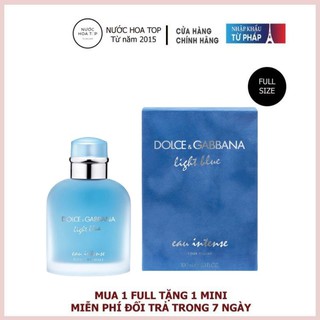 ~ 𝐍ƯỚ𝐂 𝐇𝐎𝐀 𝐓𝐎𝐏 ~ Nước Hoa Nam Chính Hãng Dolce & Gabbana Light Blue Pour Homme 100ml