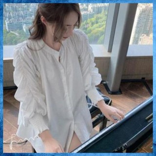 [Freeship] Áo Sơ Mi Dài Tay DÚM CỔ TÀU Chất Voan Mỏng Mát Freesize - Áo Sơ Mi Dài Tay Nữ Dáng Rộng Giá Siêu Rẻ