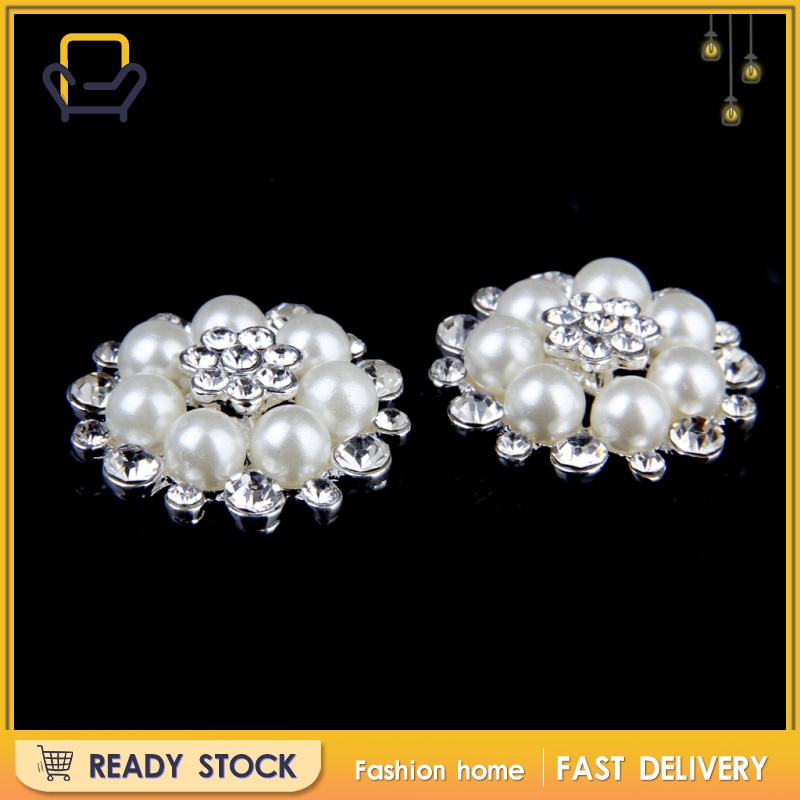 Set 5 Nút Pha Lê Hình Bông Hoa 30mm Màu Be Làm Đồ Thủ Công DIY Happi2ness