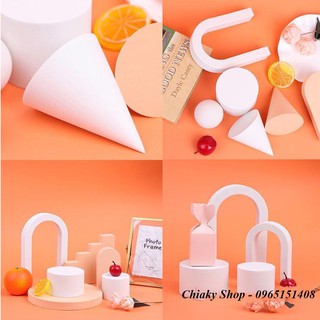 [ HOT 2021] Khối Xốp Decor Chụp Ảnh Mỹ Phẩm Phụ Kiện, Khối Hình Học Nhiều Hình Dáng