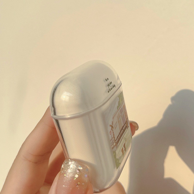 Vỏ case vin.ta.ge, bảo vệ bao đựng tai nghe airpods 1 2 - Ốp airpods chống va đập, trong suốt in hình