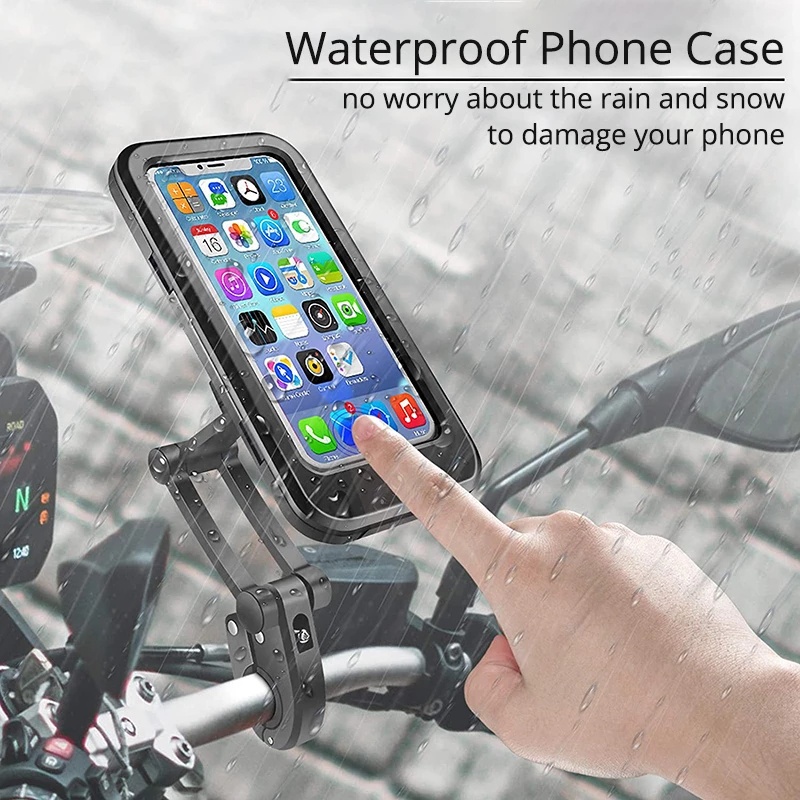 Universal Bike Waterproof Anti-shake Mobile Phone Holder/ Motorcycle 360 Rotating Adjustable Bracket