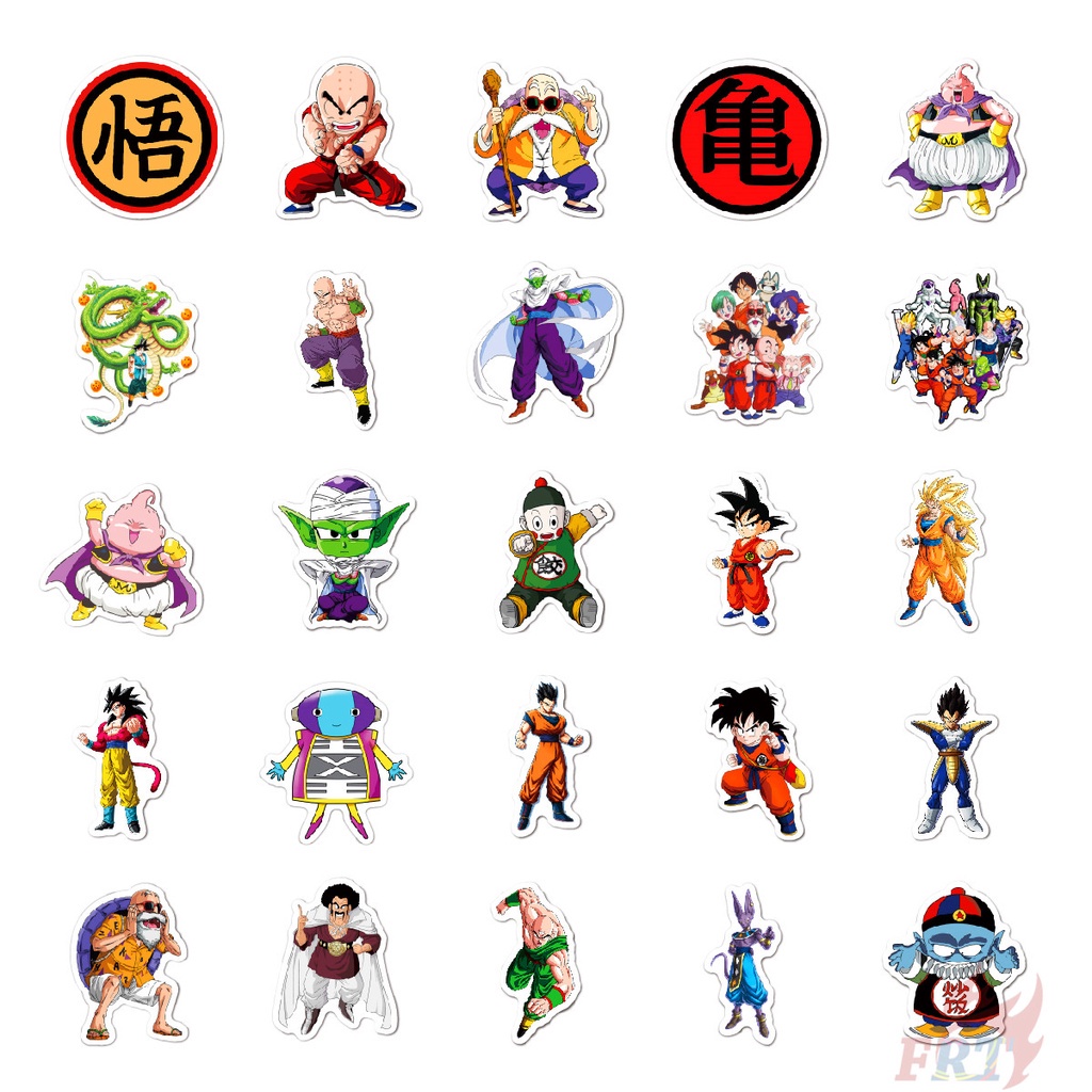 ✪ Miếng Dán Trang Trí Hình Nhân Vật Hoạt Hình Dragon Ball 09 ✪ Set 50 Miếng Dán Chống Thấm Nước Họa Tiết Hoạt Hình Thời Trang