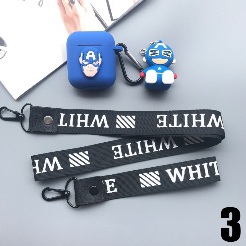 Ốp / Bao / case airpods silicone bảo vệ Logo Marvel và búp bê MS05