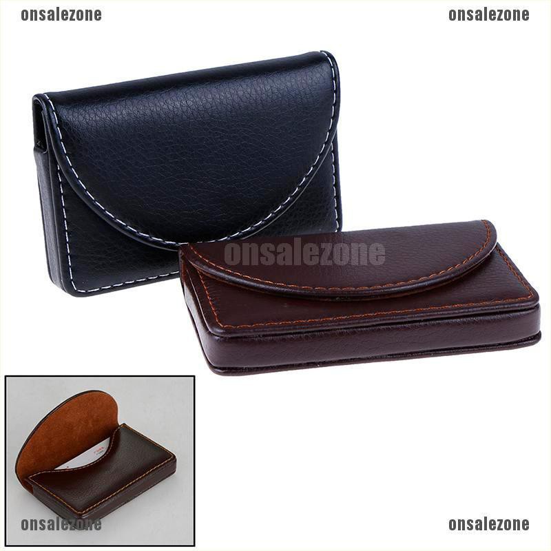 Pocket Leather Name Business Card ID Card Credit Card Holder Case Wallet W/Box