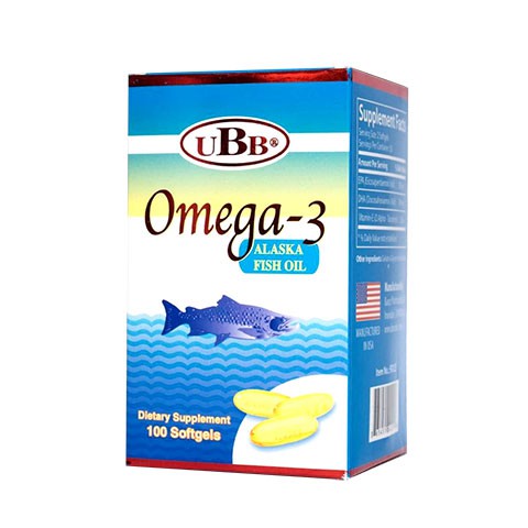 (Có bill) Dầu cá Omega-3 Alaska Fish Oil UBB - Hỗ trợ bổ não, sáng mắt (Hộp 100 viên)