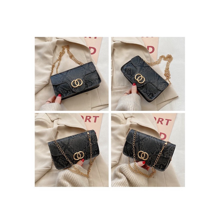 {Hot Trend} Túi xách nữ đeo chéo mini họa tiết da trăn phong cách Retro- DC08 túi đeo vai | BigBuy360 - bigbuy360.vn