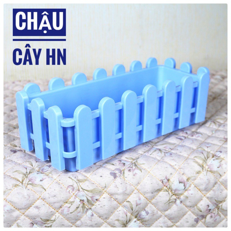 Chậu hàng rào to 44x20cm chậu nhựa trồng rau, hạt giống, chậu trồng hoa, cây cảnh ban công mix màu