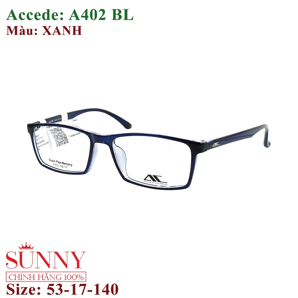 A402 nhiều màu - gọng kính nam nữ Accede chính hãng bảo hành toàn quốc