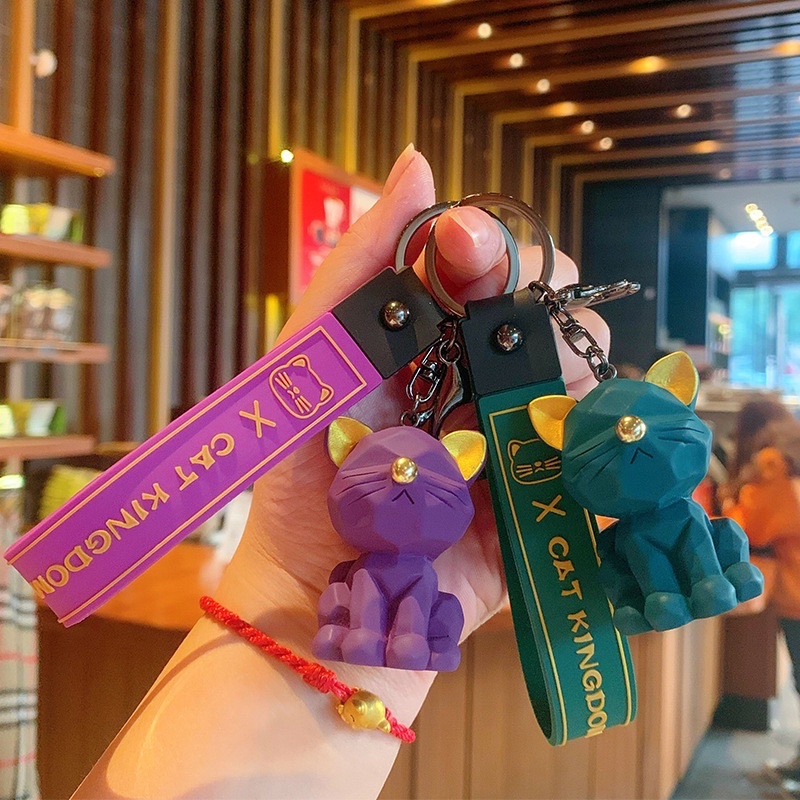 Móc khóa , Phụ kiện Túi Xách kiểu dáng  hình chú mèo  dễ thương, nhiều màu