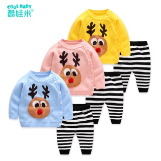 Bộ len Kemika Cool Baby xuất Hàn mẫu tuần lộc 7-15kg