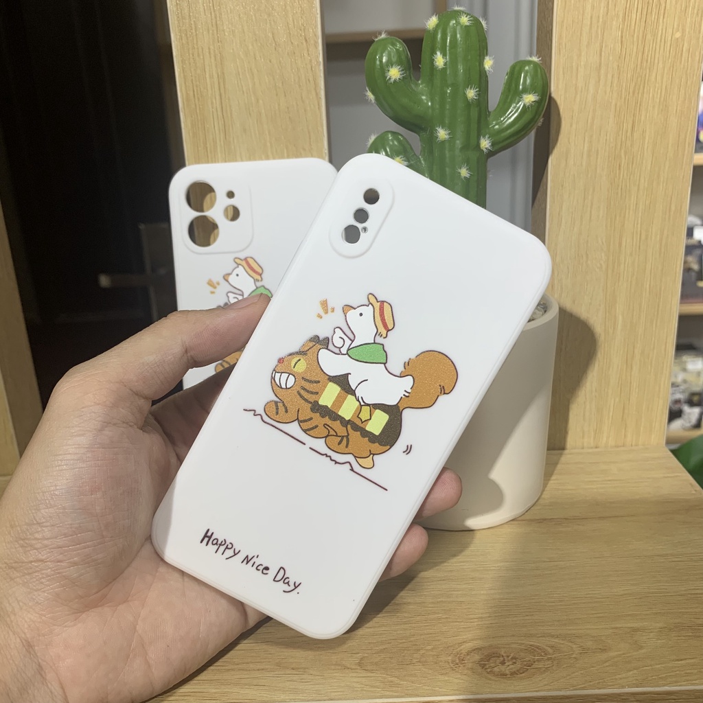Ốp hoạt hình Mèo lười dễ thương - chất liệu silicone mềm chống bẩn OPHH02 Double B Store