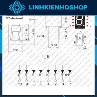 Led 7 0.36 1 Số Anot (Sáng Đỏ) zin