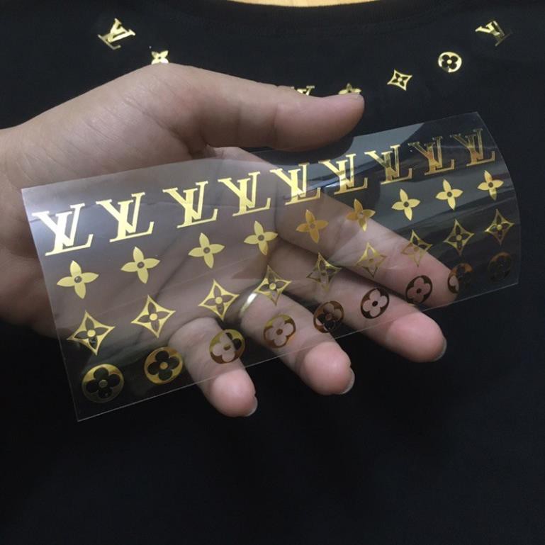 Sticker decal phản quang 7 màu lv , Mạ Vàng ép nhiệt LV - Sticker LV phản quang