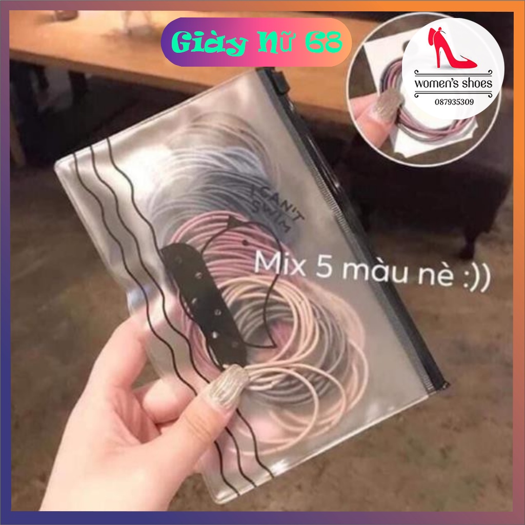 Sét 100 Chun Cột Tóc Túi Zip