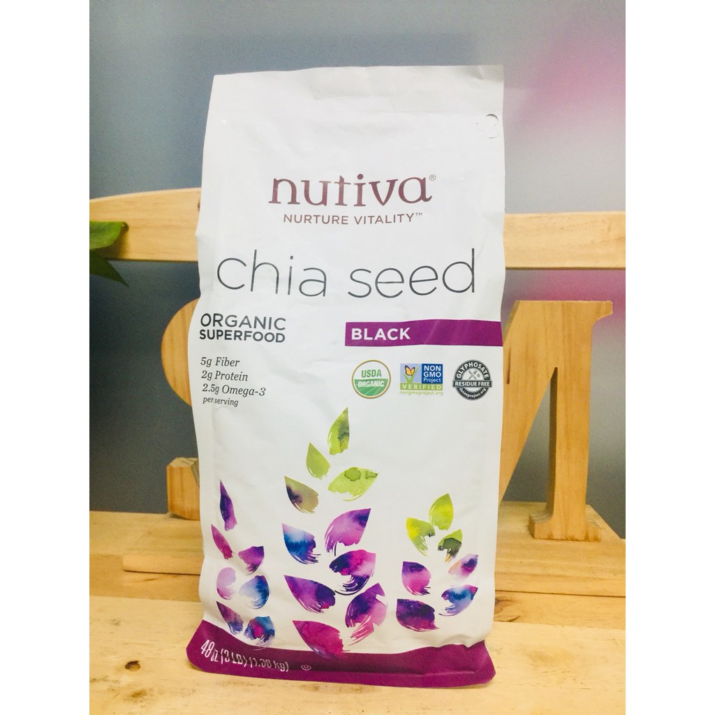 [date 8/2022] Chia chuẩn - Chia Nutiva Organic Chia Seed chính hãng của Mỹ 1.36kg