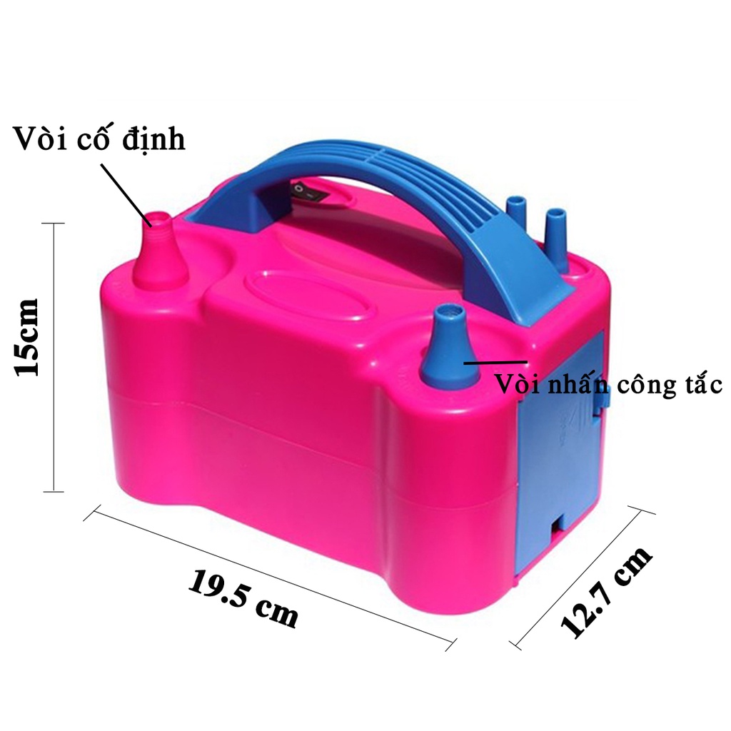 Máy Bơm Bong Bóng Bay Chạy Điện 2 Vòi Dễ Dàng Điều Chỉnh Cao Cấp Chính Hãng miDoctor