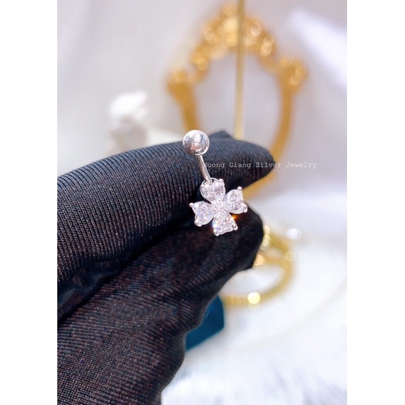 Khuyên rốn bạc ta 8mm-10mm tuỳ chỉnh size s925 - HuongGiangSilver