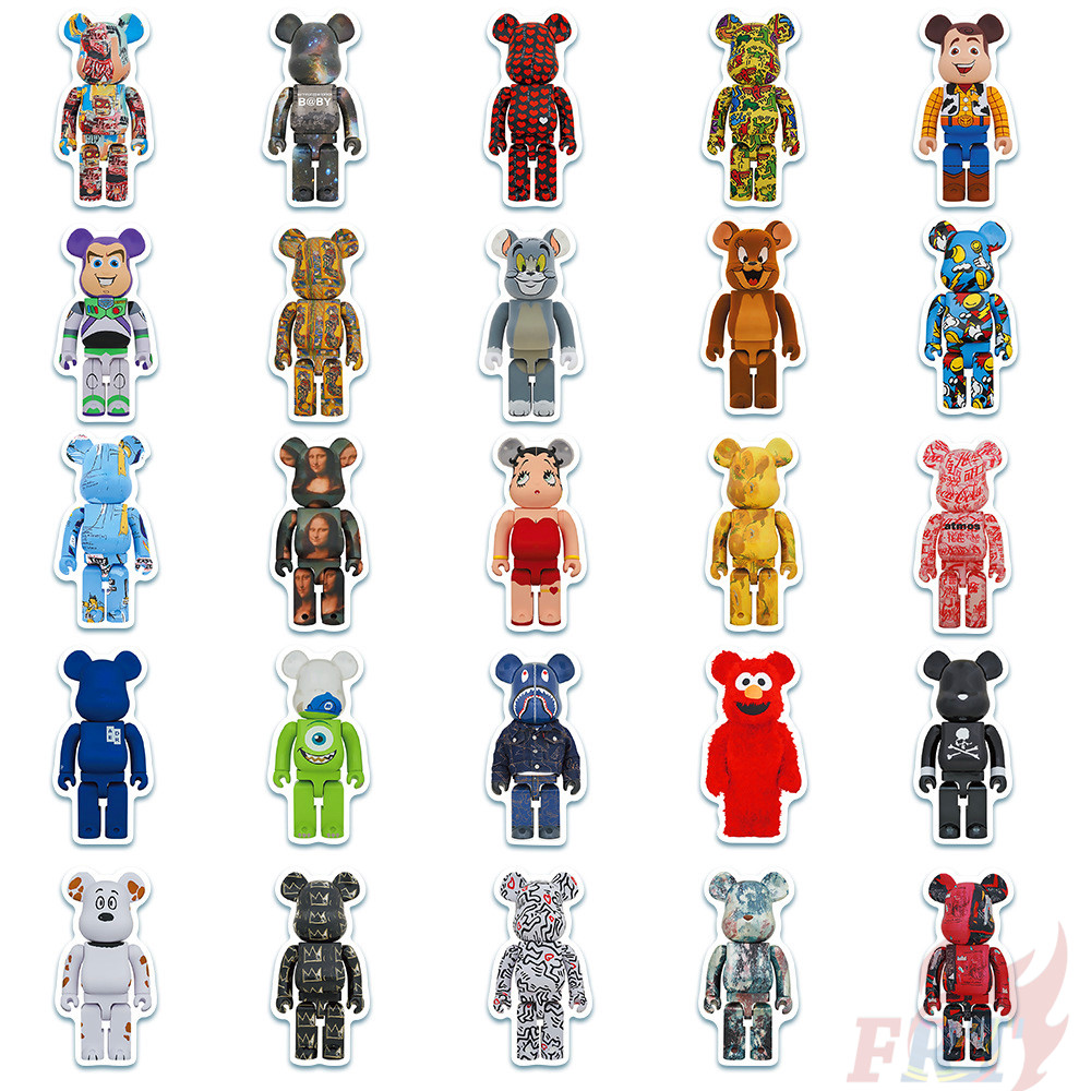 ❉ Bearbrick Series 01 - Cartoon Character Cosplay Stickers ❉ 50Pcs/Set DIY Fashion Mixed Waterproof Doodle Decals Stickers