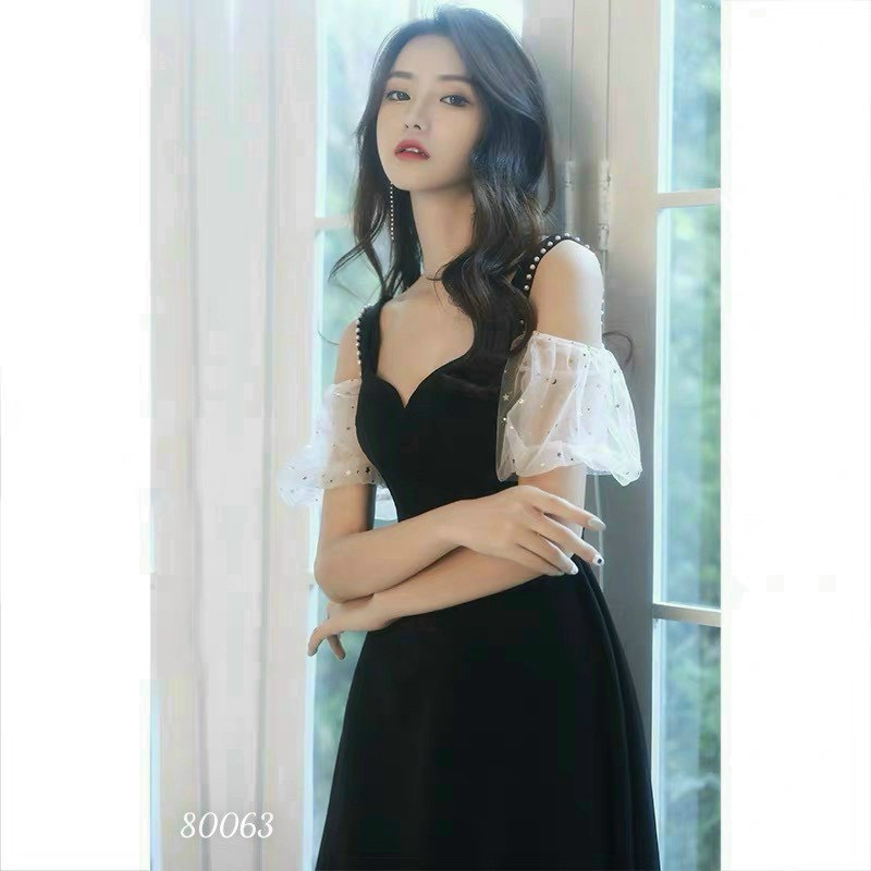 ĐẦM NỮ CỔ THUYỀN RỚT VAI SIÊU SANG CHẢNH THANH LỊCH