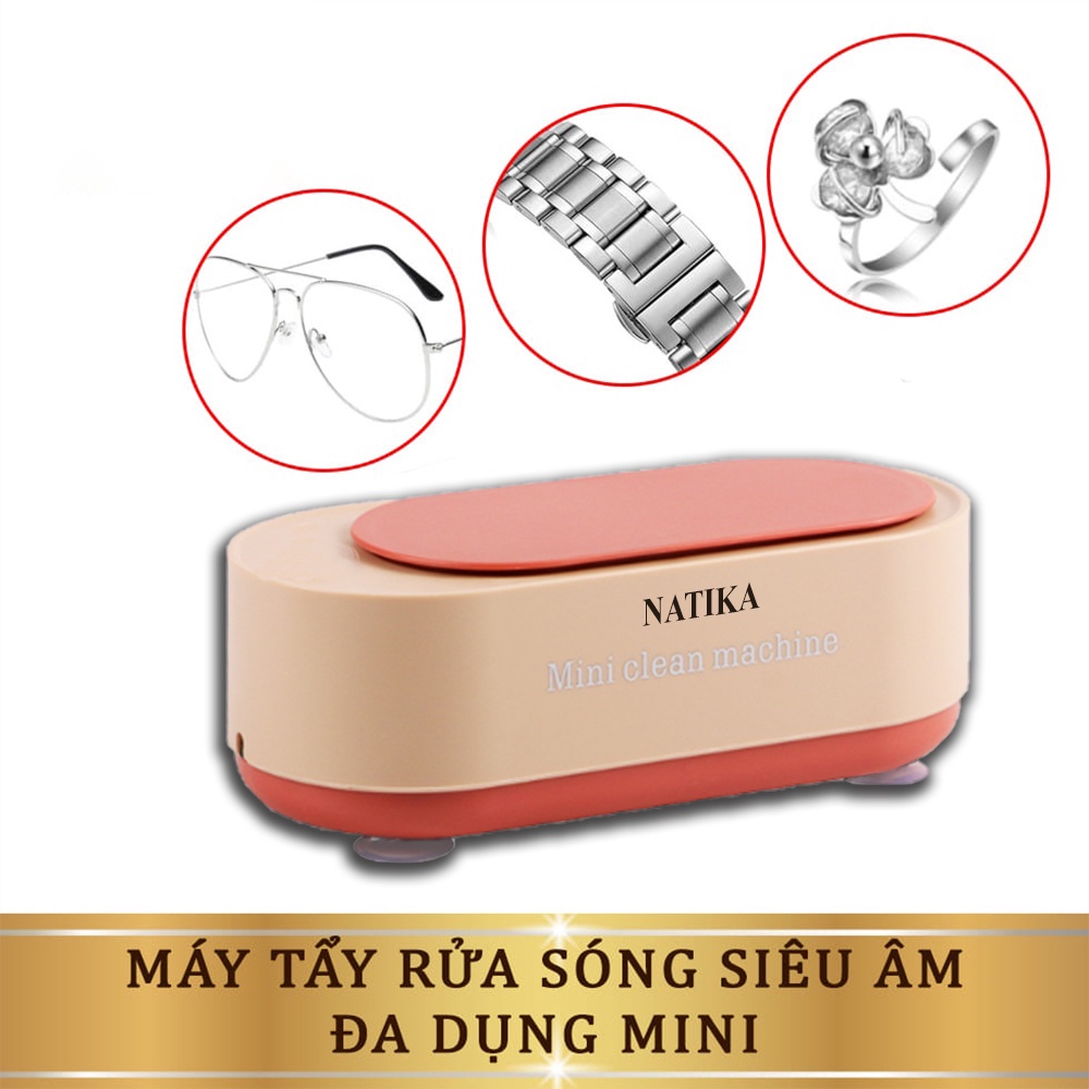 Máy Rửa Kính Mắt, Làm Sạch Trang Sức Bằng Sóng Âm Đa Năng Nhỏ Gọn Tiện Lợi - 45000Hz