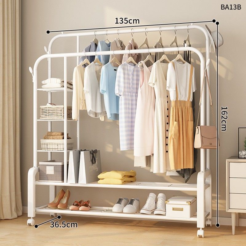 Kệ treo quần áo 4, 5 tầng có bánh xe ,Giá treo quần áo các loại khung kim loại nhập khẩu (NC26)